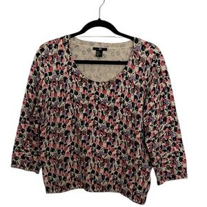 H&M floral cotton cropped sweater